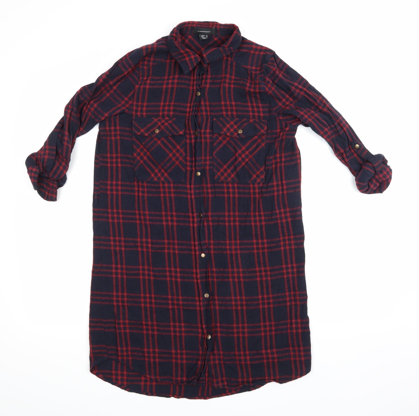Atmosphere Womens Blue Check  Shirt Dress  Size 10
