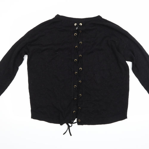 Brave Soul Womens Black  Knit Pullover Jumper Size 14