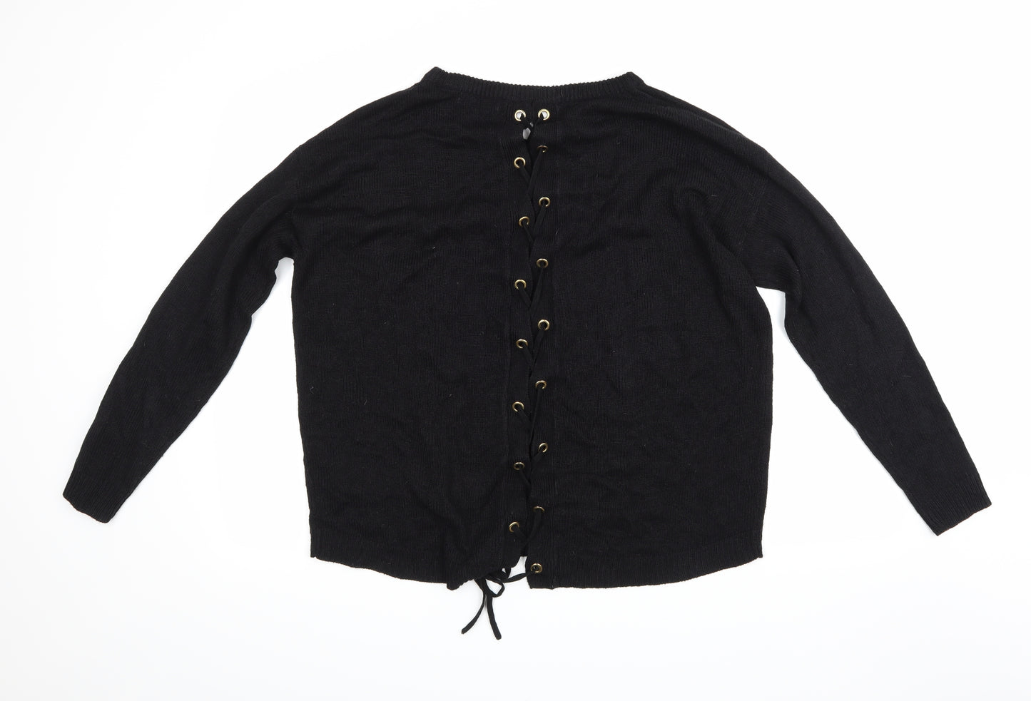 Brave Soul Womens Black  Knit Pullover Jumper Size 14