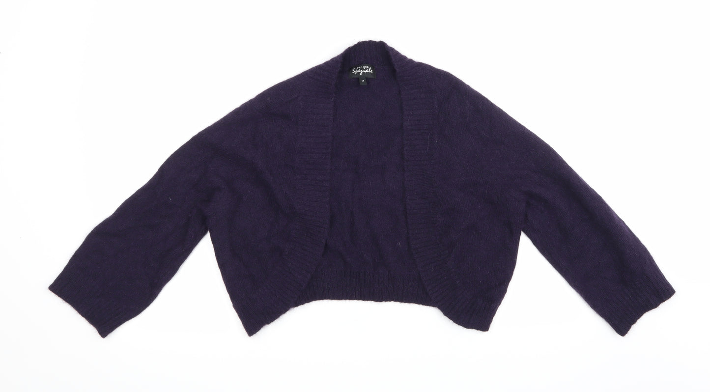 Per Una Womens Blue  Knit Cardigan Jumper Size 14  - Fluffy