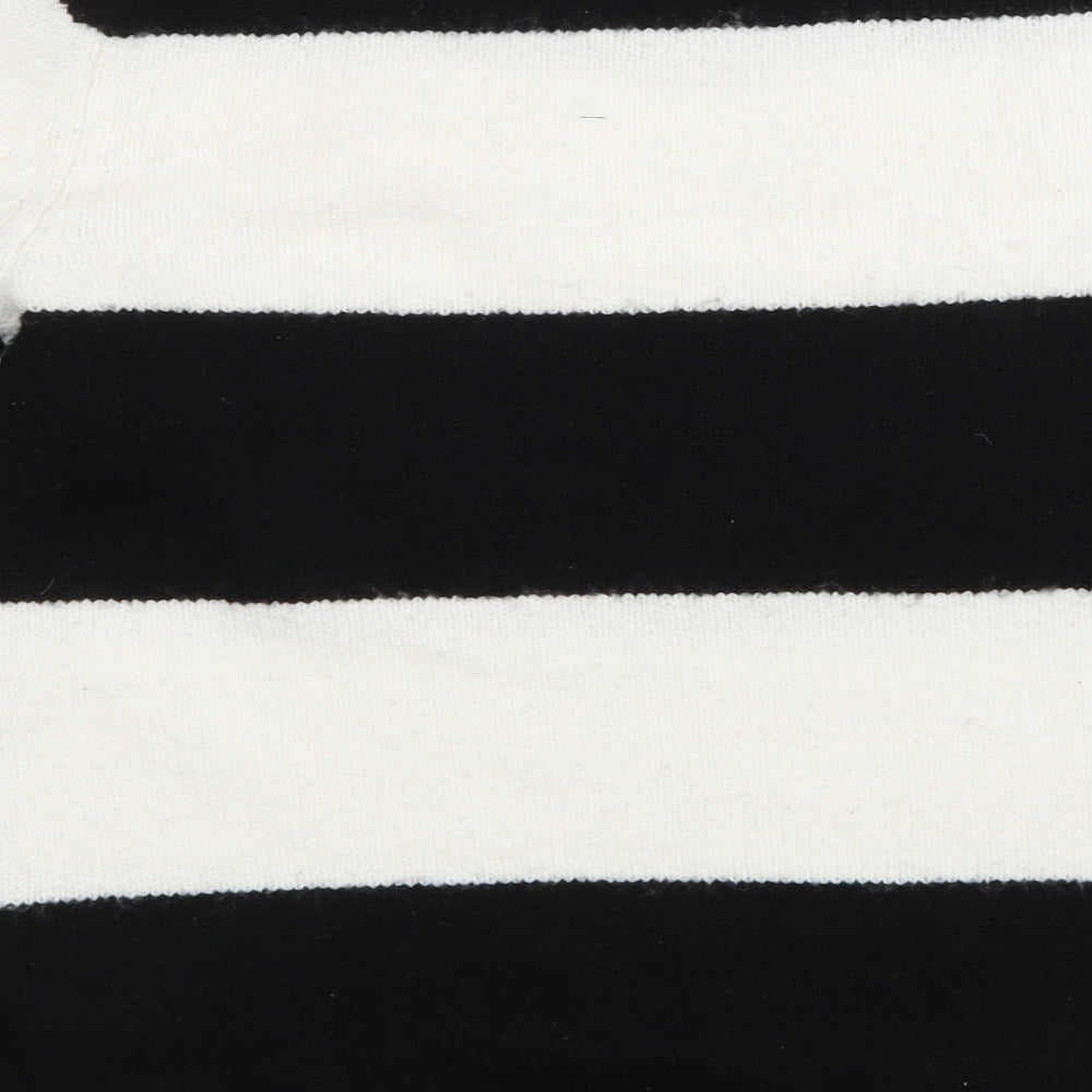 H&M Womens Black Striped Knit Pullover Jumper Size 8