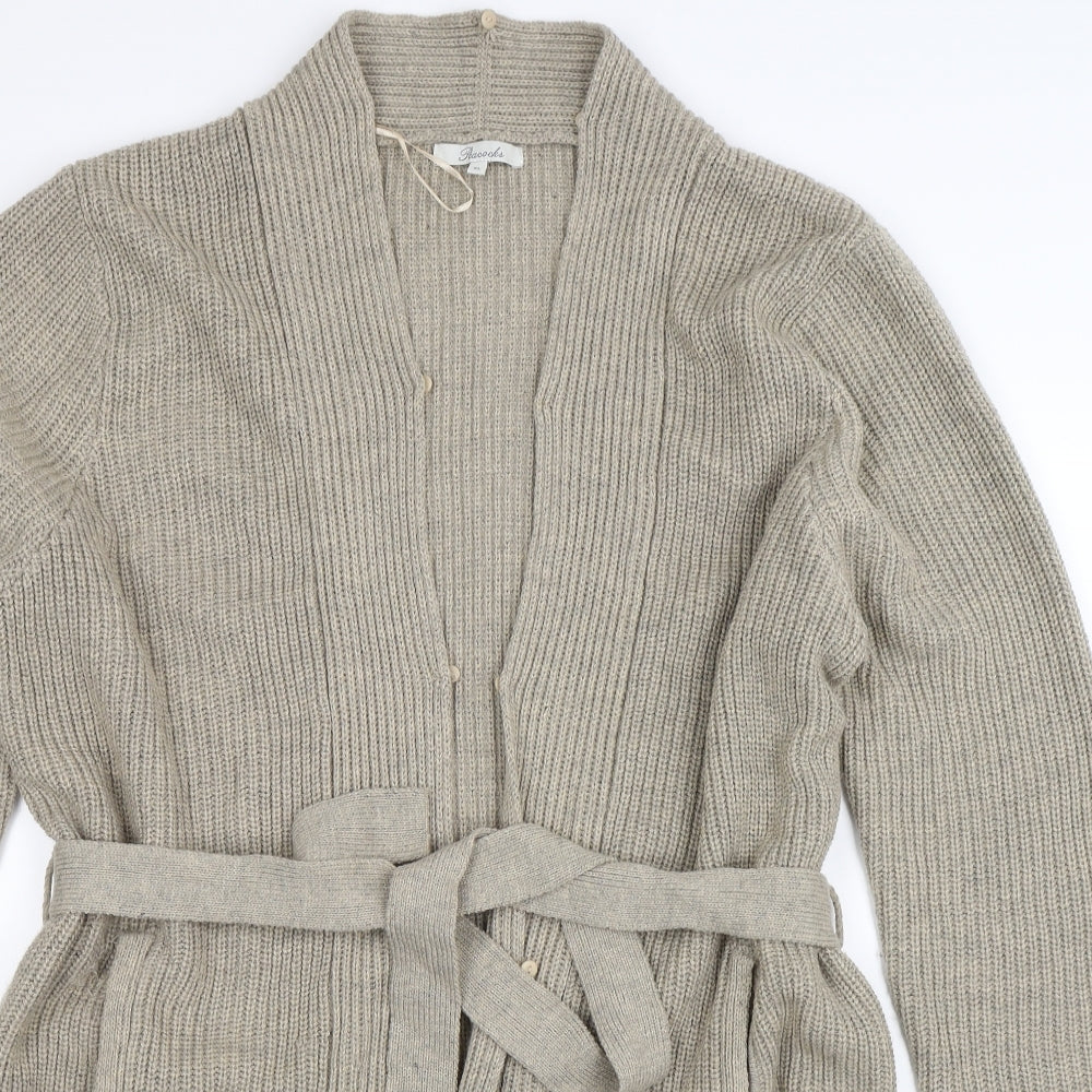 Peacocks Womens Beige  Knit Cardigan Jumper Size XL