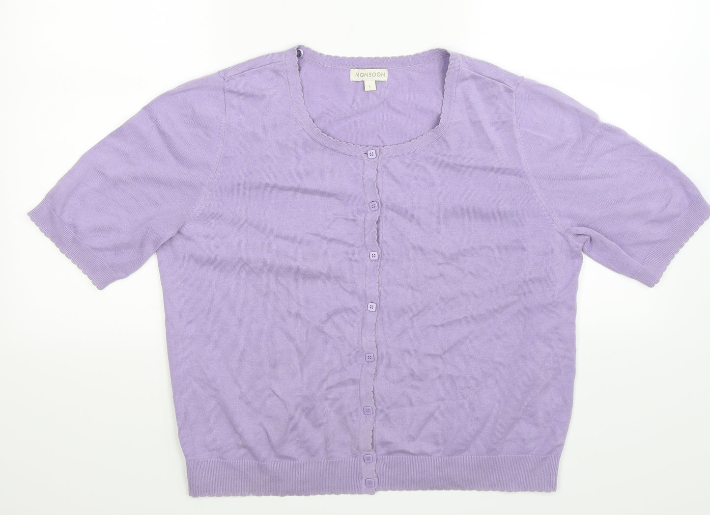 Monsoon Womens Purple  Knit Cardigan Jumper Size L