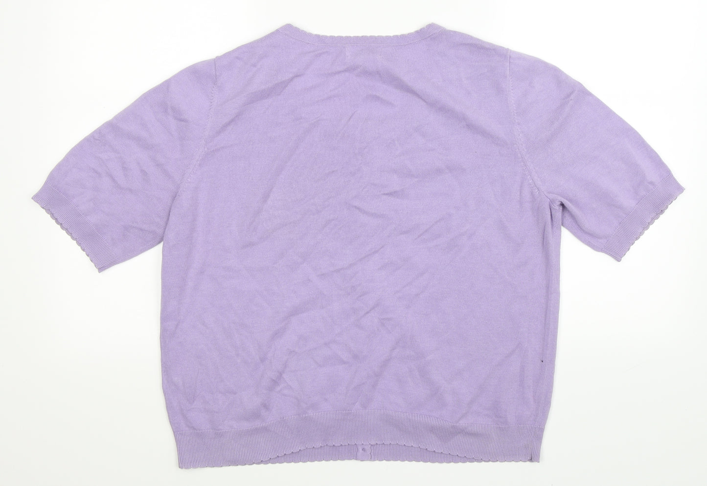 Monsoon Womens Purple  Knit Cardigan Jumper Size L