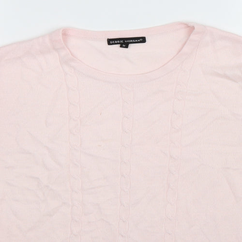 Debbie Morgan Womens Pink  Knit Pullover Jumper Size M