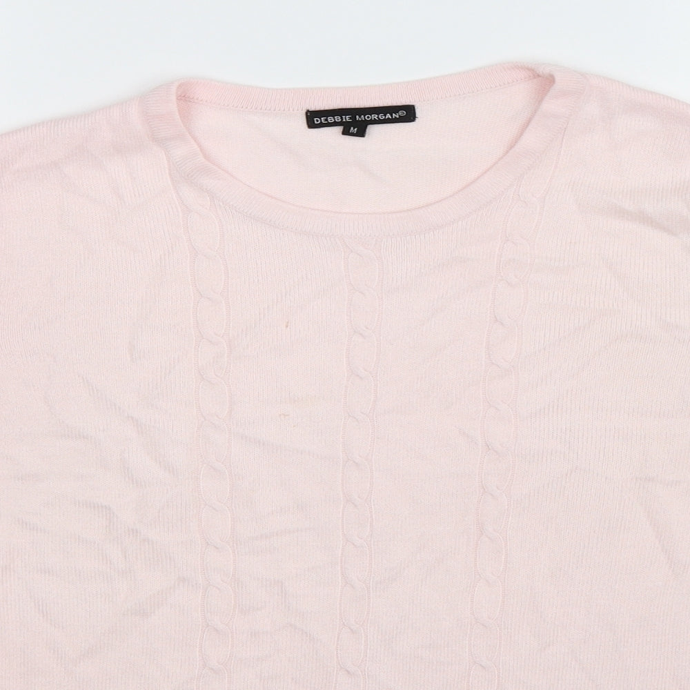 Debbie Morgan Womens Pink  Knit Pullover Jumper Size M