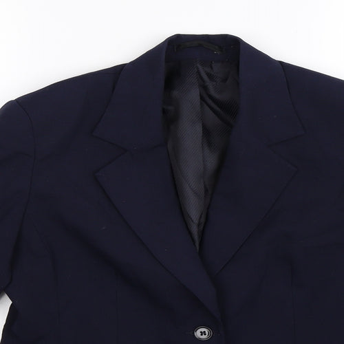 Preworn Womens Blue   Jacket Suit Jacket Size 10