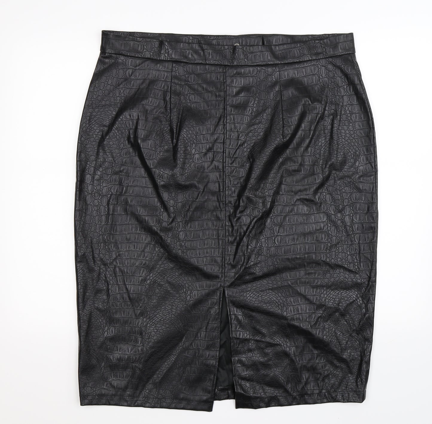 George Womens Black Animal Print  Straight & Pencil Skirt Size 20  - Faux Leather