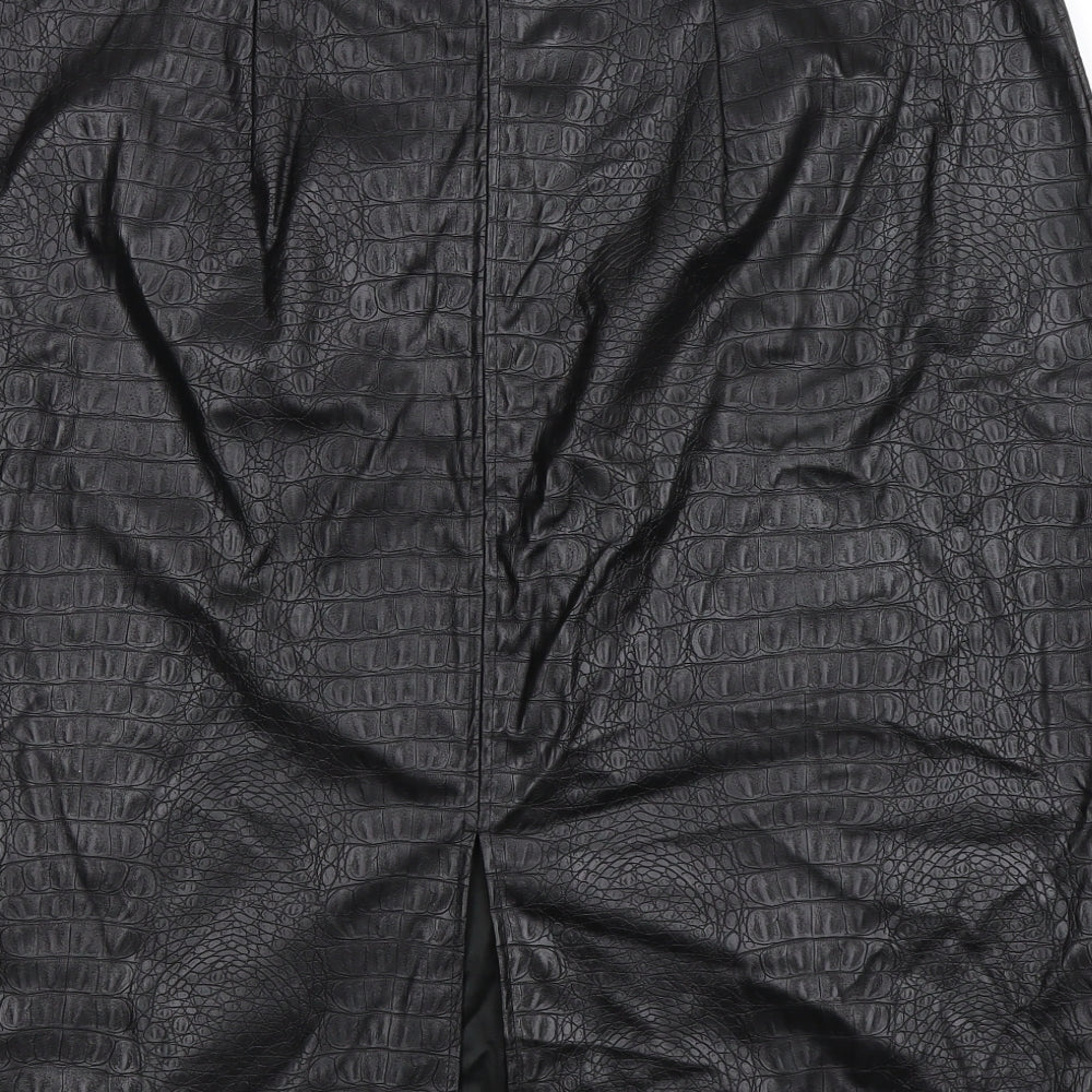 George Womens Black Animal Print  Straight & Pencil Skirt Size 20  - Faux Leather