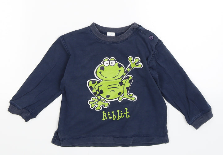 Adams Boys Blue   Basic T-Shirt Size 12-18 Months