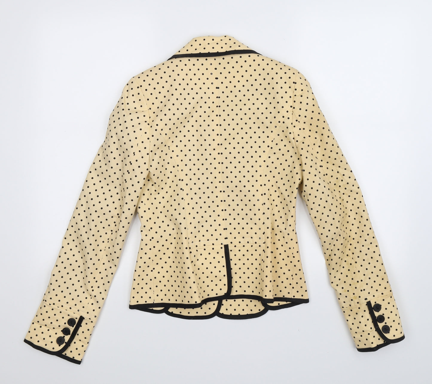 Topshop Womens Yellow Polka Dot  Jacket Blazer Size 8