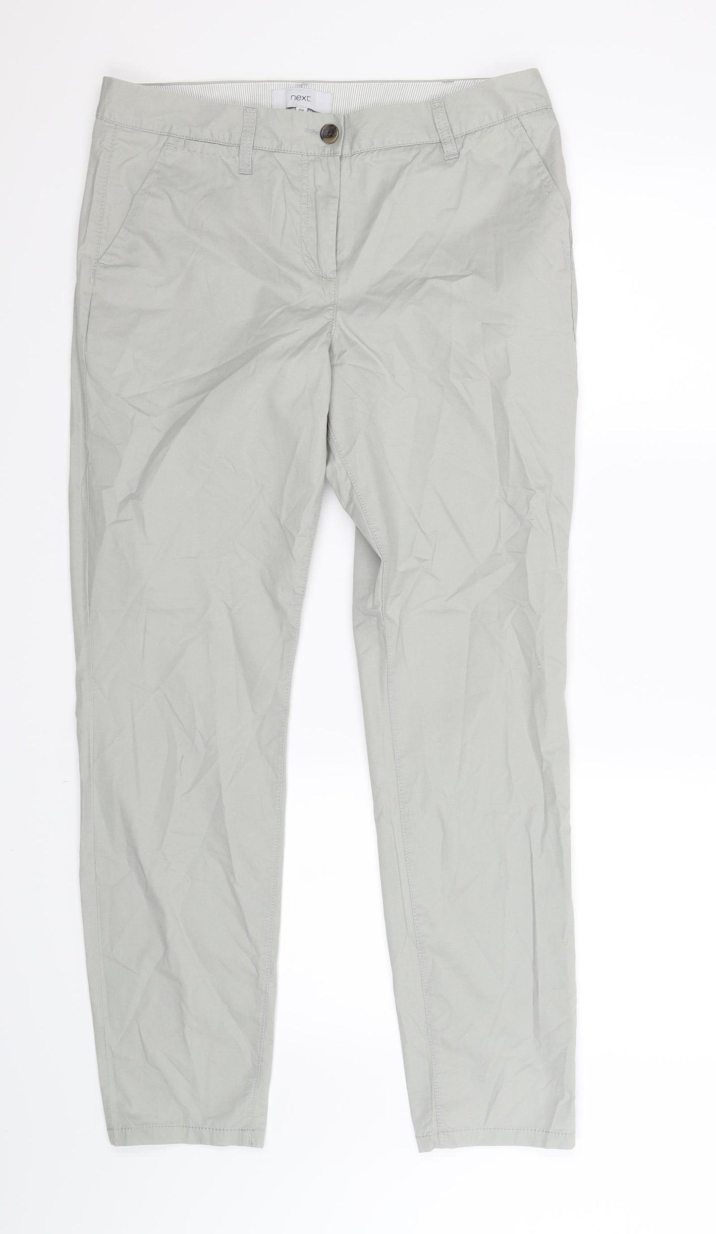 NEXT Womens Grey   Chino Trousers Size 10 L30 in