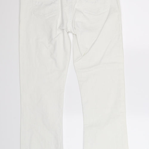 TU Womens White  Denim Bootcut Jeans Size 12 L31 in