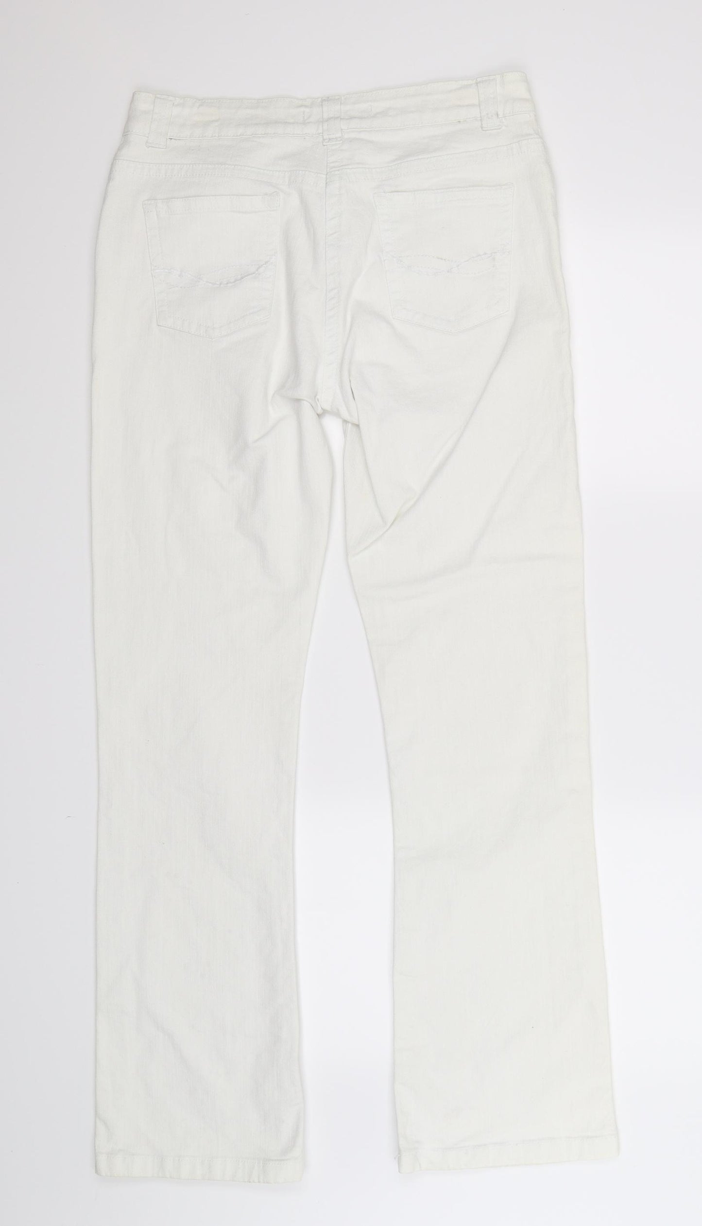 TU Womens White  Denim Bootcut Jeans Size 12 L31 in