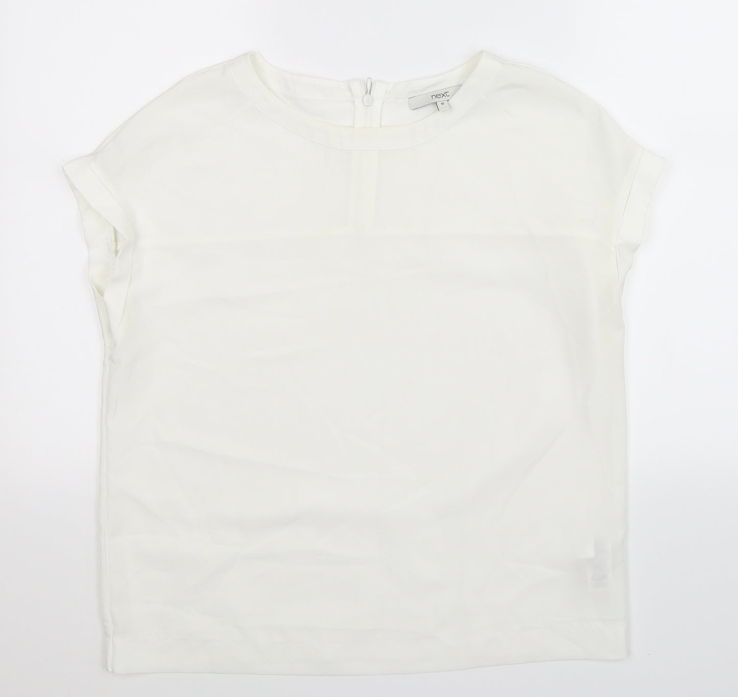 NEXT Womens White  Satin Basic Blouse Size 10