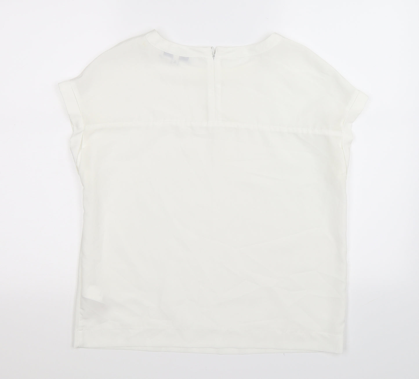 NEXT Womens White  Satin Basic Blouse Size 10