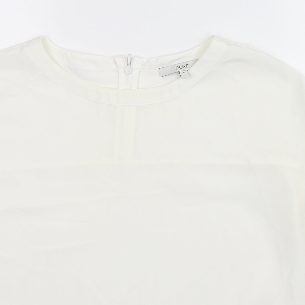 NEXT Womens White  Satin Basic Blouse Size 10