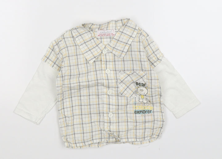 Earlydays Boys Multicoloured Check Basic Button-Up Size 3-6 Months