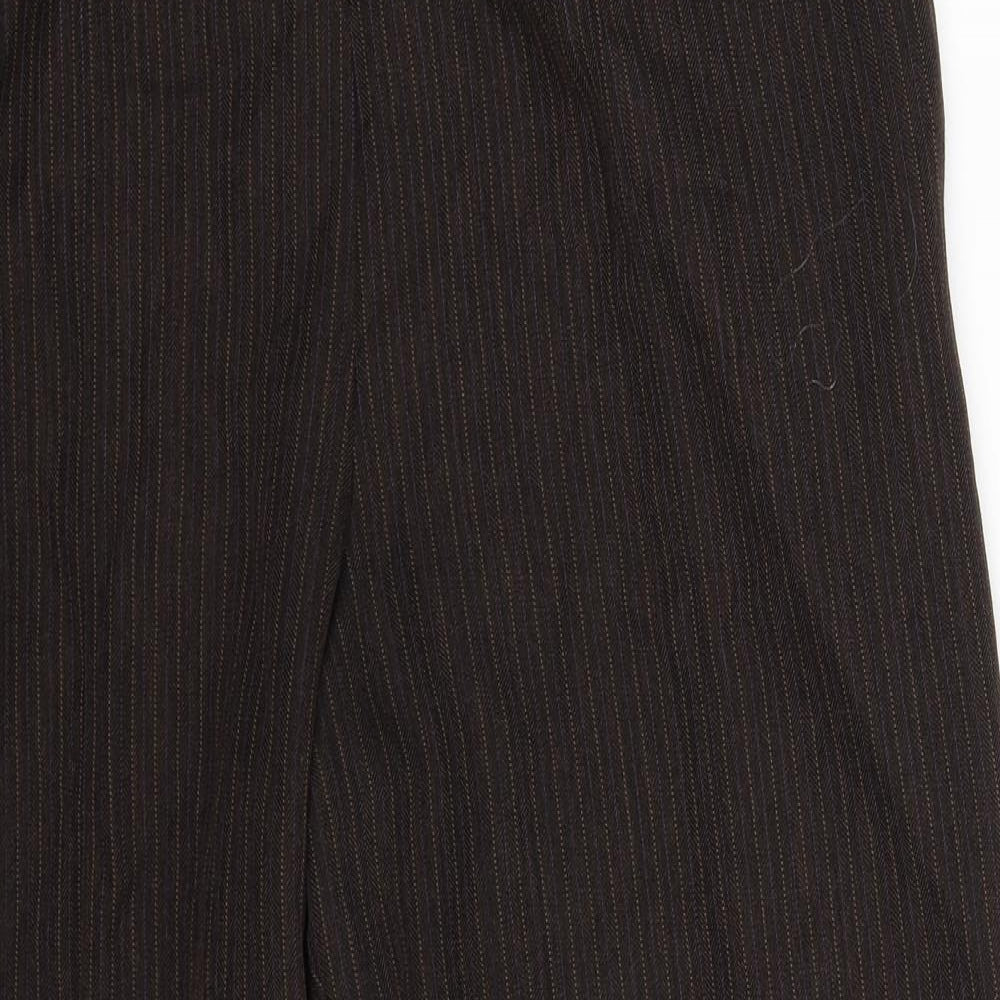Marks and Spencer Womens Grey Striped  Trousers  Size 18 L26 in