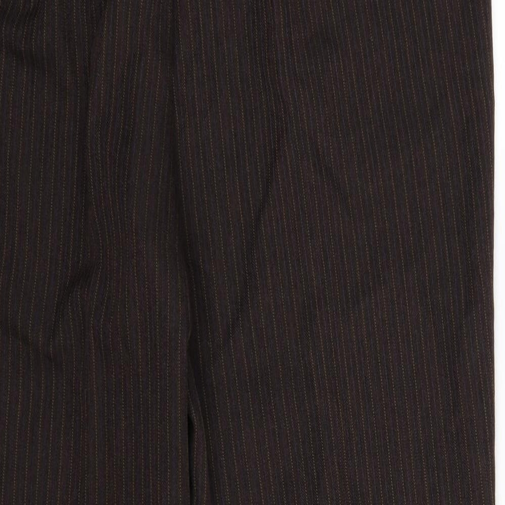 Marks and Spencer Womens Grey Striped  Trousers  Size 18 L26 in