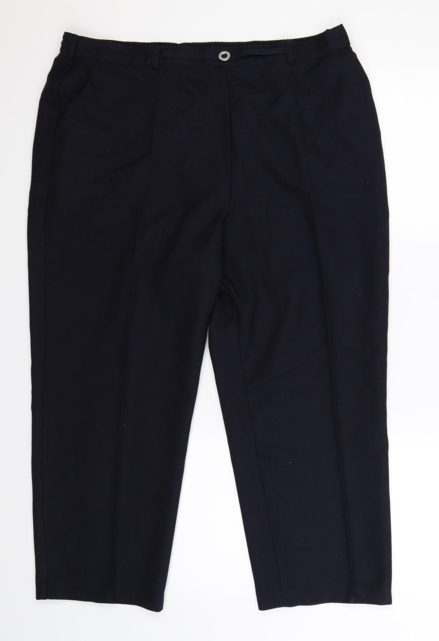 Marks and Spencer Womens Blue   Cropped Trousers Size 18 L23 in