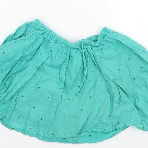 Marks and Spencer Girls Green Spotted  A-Line Skirt Size 4-5 Years