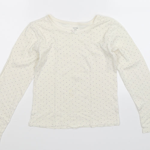 Kiabi Girls White Spotted  Basic T-Shirt Size 10 Years