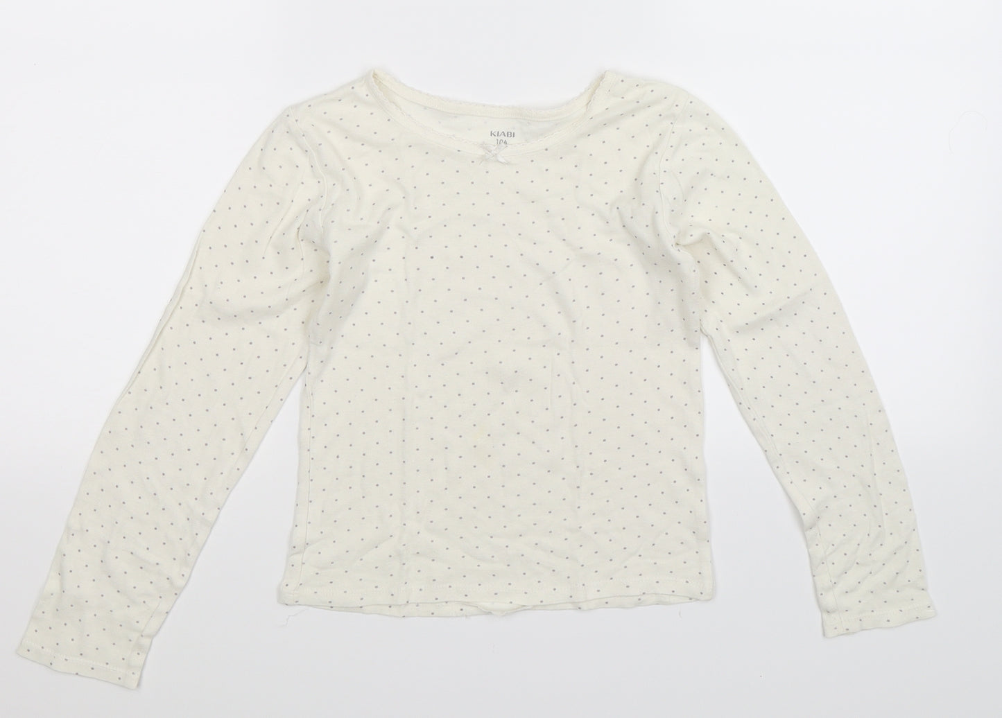 Kiabi Girls White Spotted  Basic T-Shirt Size 10 Years