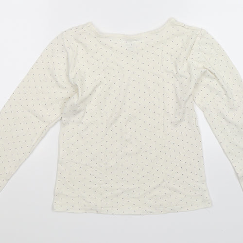 Kiabi Girls White Spotted  Basic T-Shirt Size 10 Years