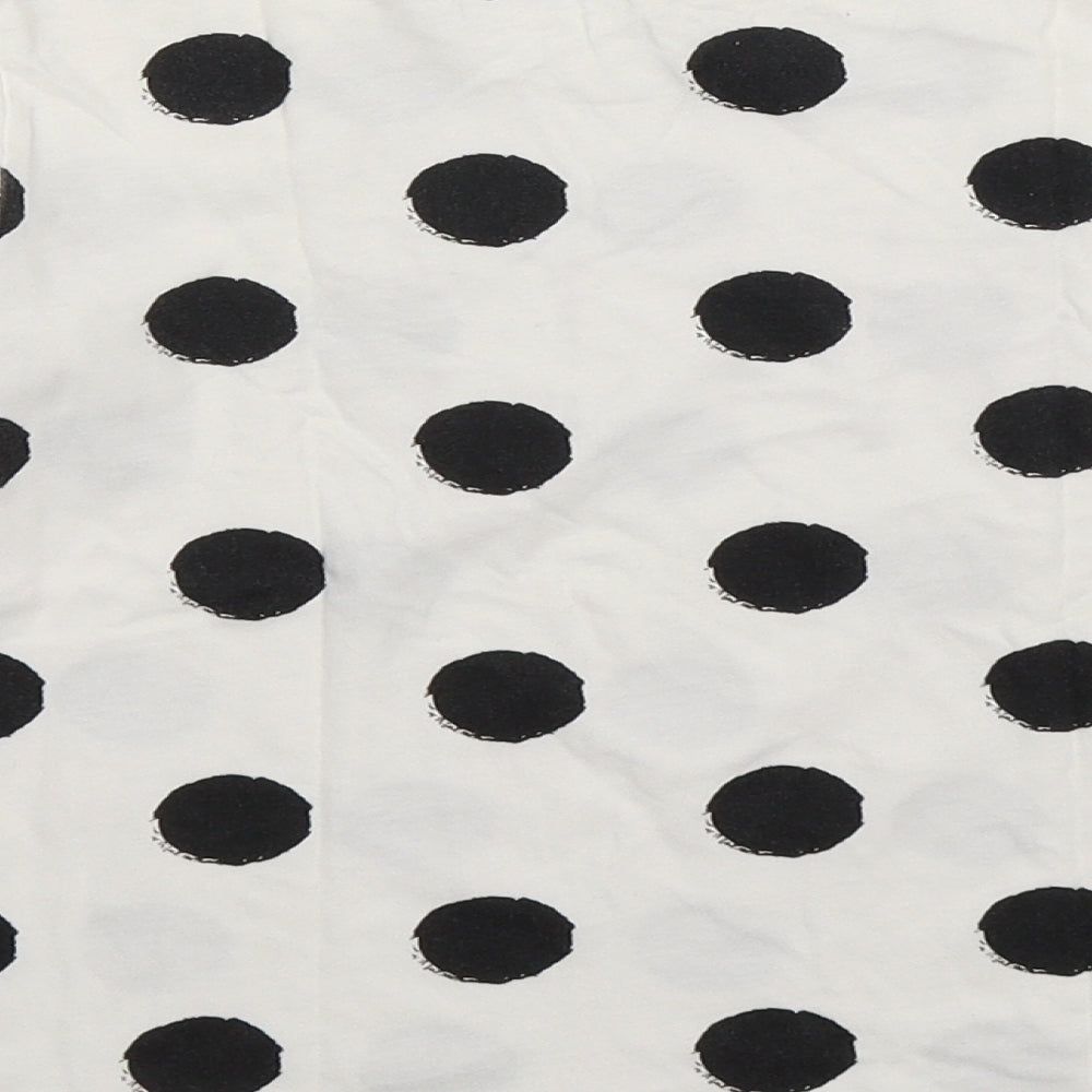 Kiabi Girls White Polka Dot  Basic T-Shirt Size 10 Years