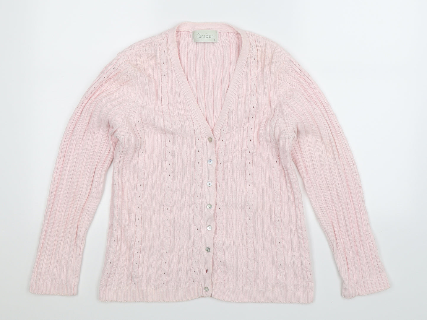 Jumper Womens Pink  Knit Cardigan Jumper Size S