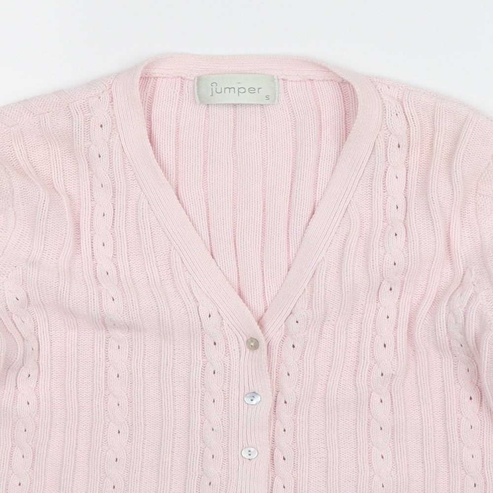 Jumper Womens Pink  Knit Cardigan Jumper Size S