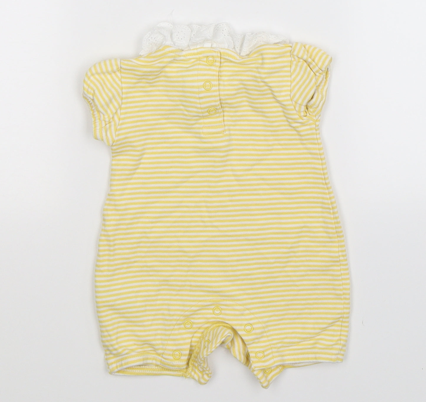 JoJo Maman Bébé Baby Yellow Striped  Babygrow One-Piece Size 0-3 Months