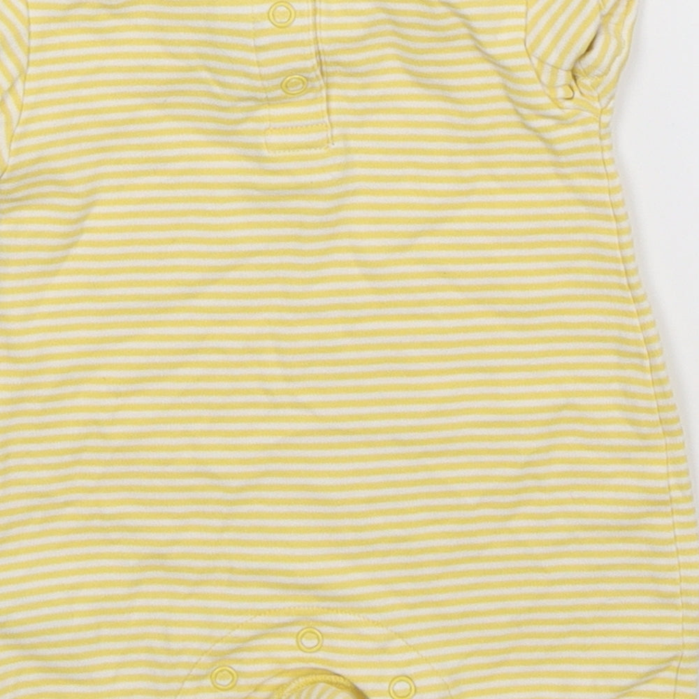 JoJo Maman Bébé Baby Yellow Striped  Babygrow One-Piece Size 0-3 Months