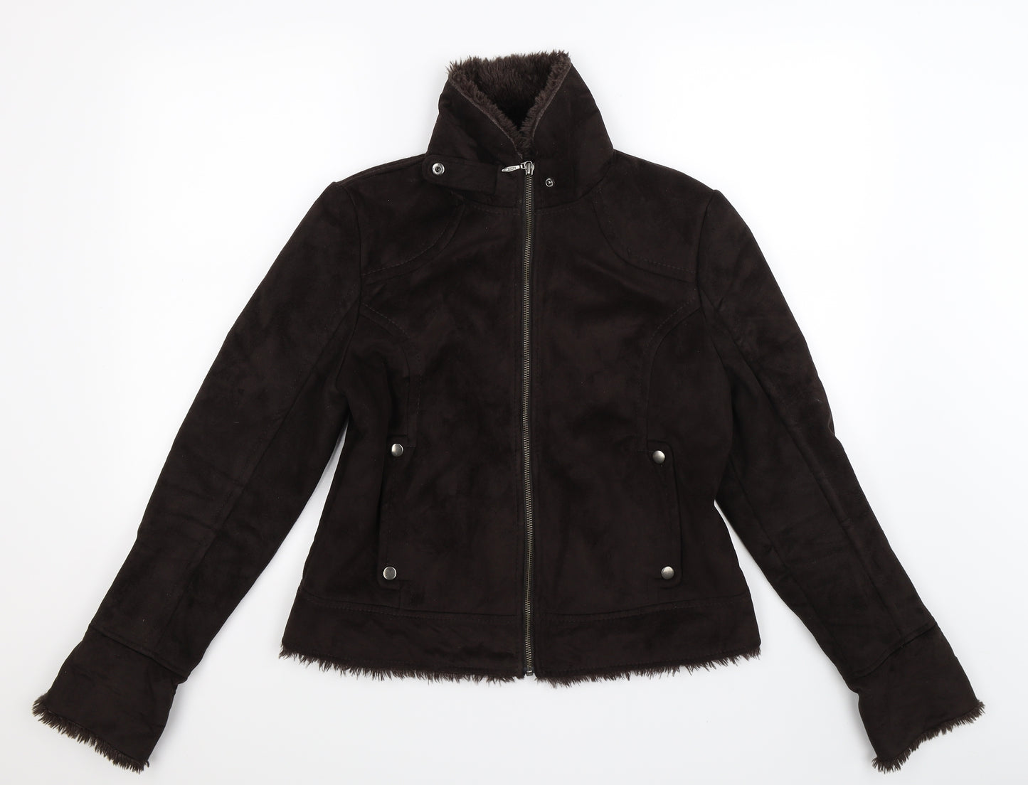 M&Co Womens Brown   Jacket  Size 14  - Faux Leather