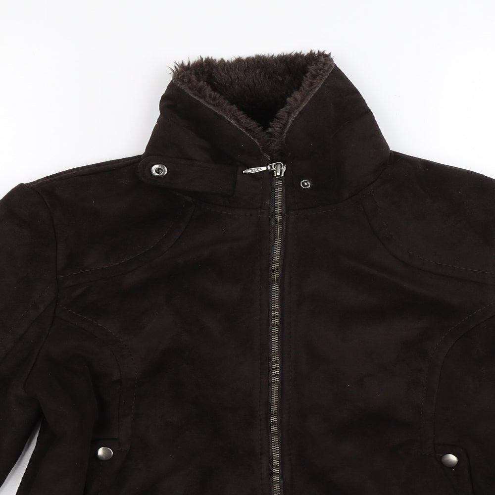 M&Co Womens Brown   Jacket  Size 14  - Faux Leather