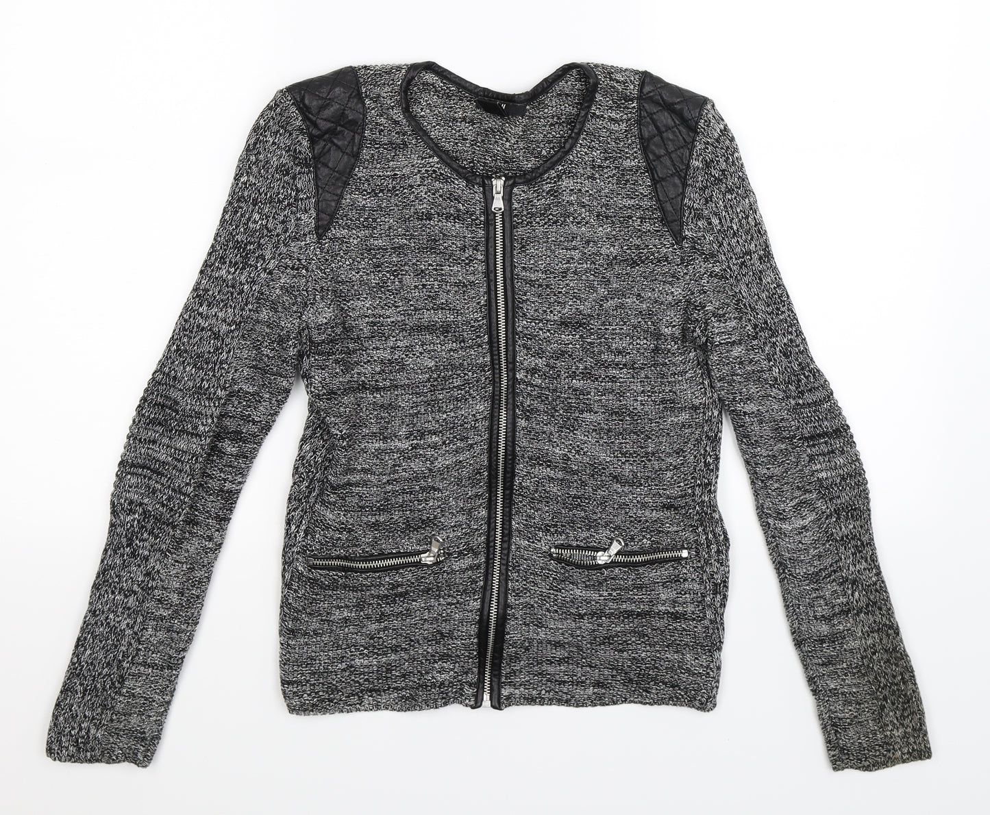 H&M Womens Grey  Knit Cardigan Jumper Size S