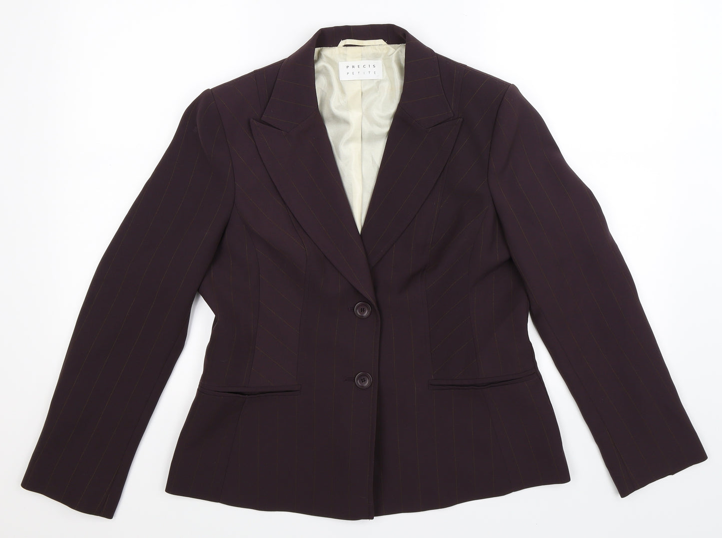 Precis Womens Grey Striped  Jacket Suit Jacket Size 14