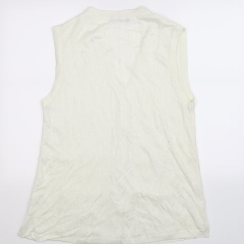 Solutions Womens White  Knit Vest Jumper Size XL