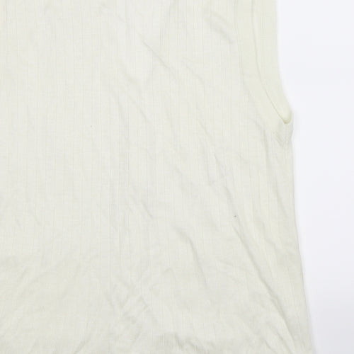 Solutions Womens White  Knit Vest Jumper Size XL