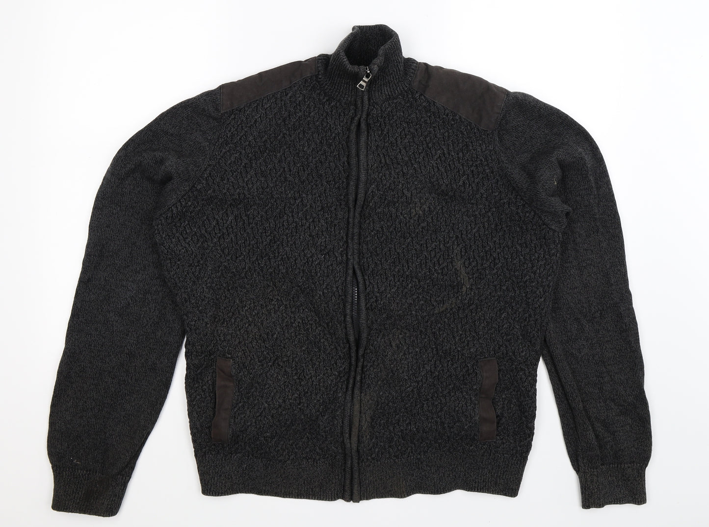 Marks and Spencer Mens Grey  Knit Cardigan Jumper Size XL