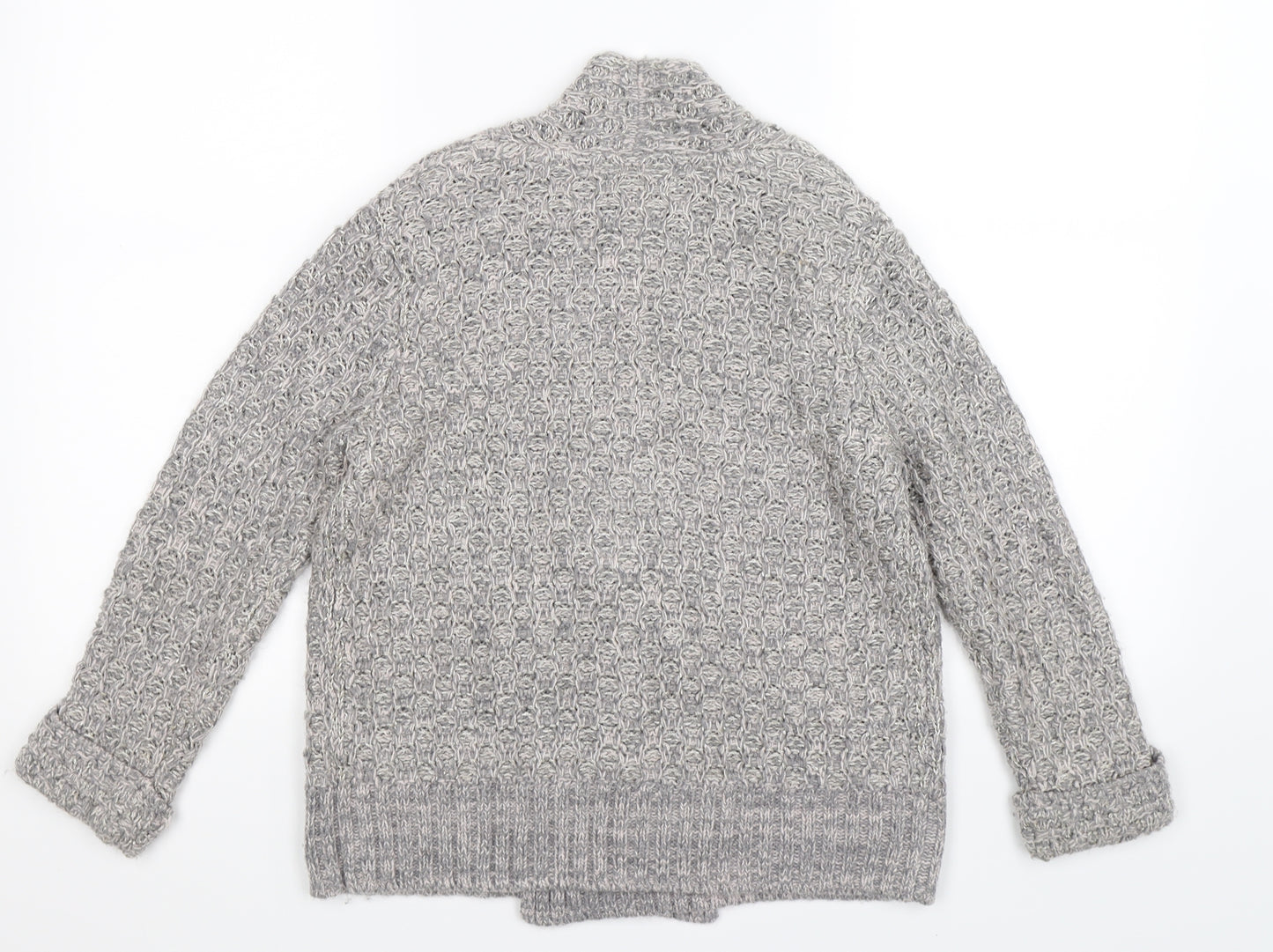 Per Una Womens Grey  Knit Cardigan Jumper Size 10