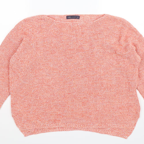 Marks and Spencer Womens Orange  Knit Pullover Jumper Size L