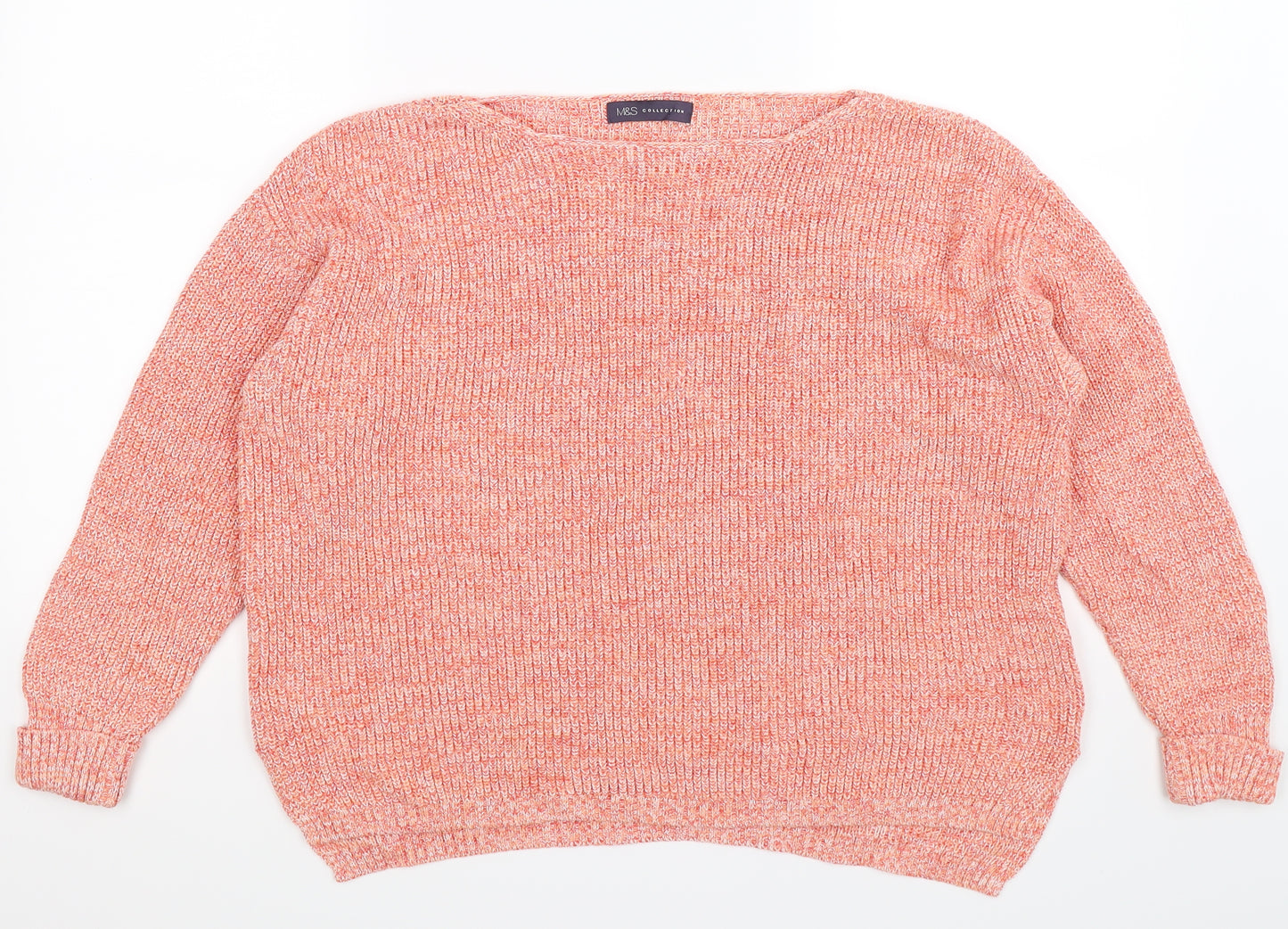 Marks and Spencer Womens Orange  Knit Pullover Jumper Size L