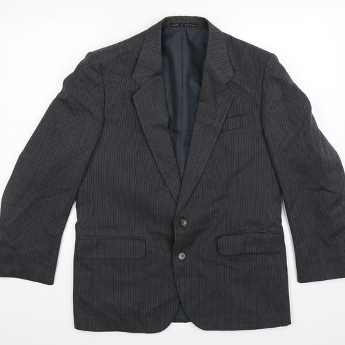 Greenwoods Mens Grey Striped  Jacket Suit Jacket Size 38
