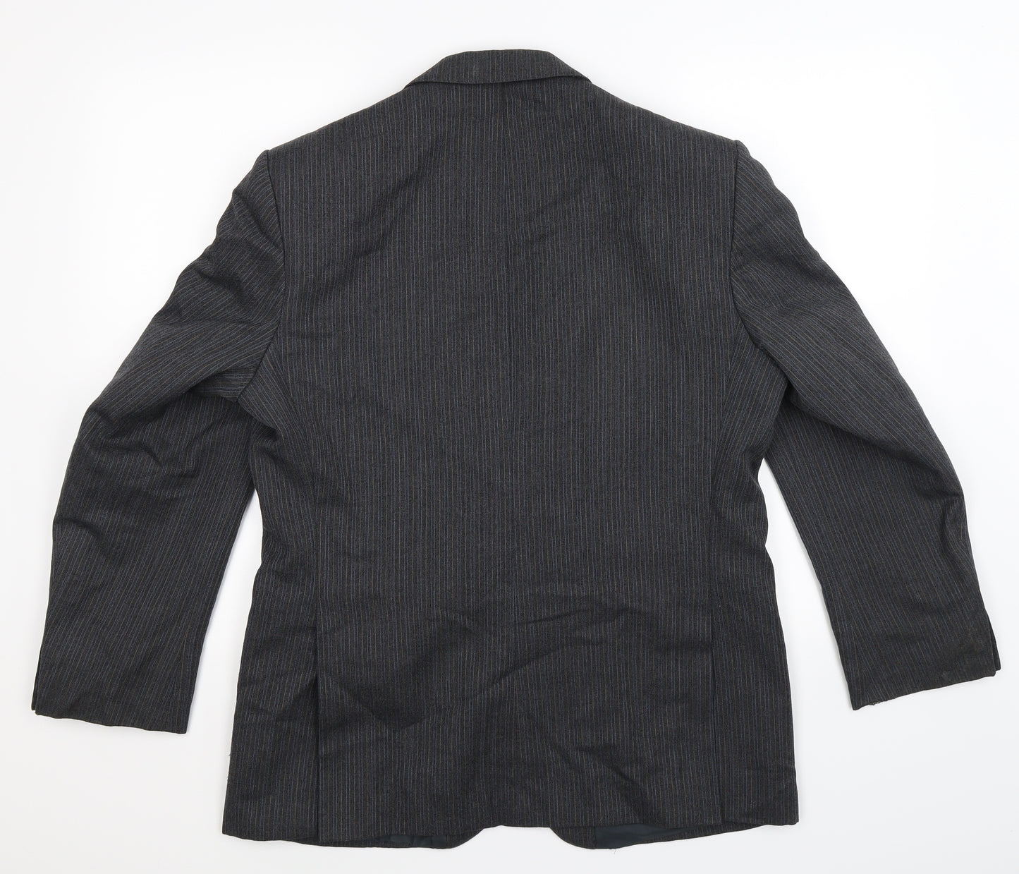 Greenwoods Mens Grey Striped  Jacket Suit Jacket Size 38