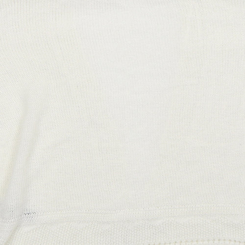 M&Co Womens White  Knit Cardigan Jumper Size M
