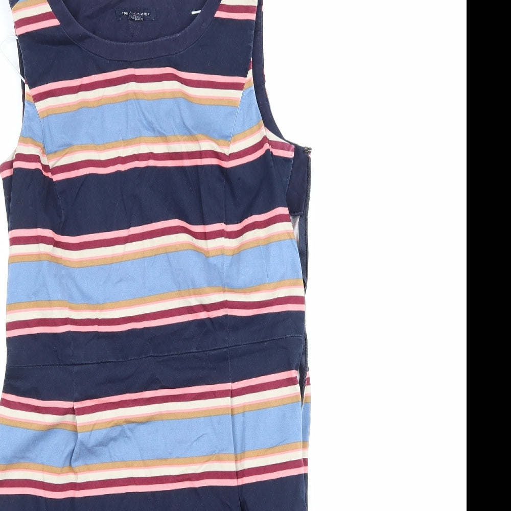 Tommy Hilfiger Womens Blue Striped  Skater Dress  Size 4