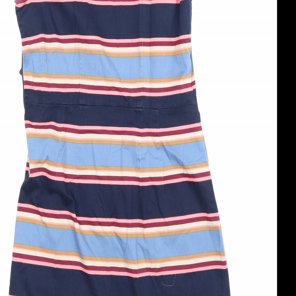 Tommy Hilfiger Womens Blue Striped  Skater Dress  Size 4
