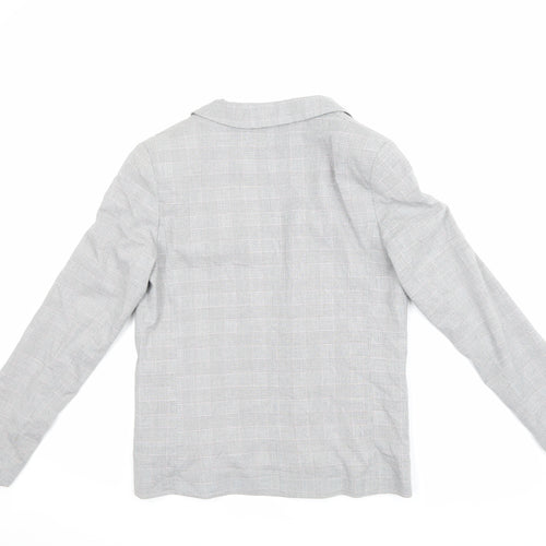 Dorothy Perkins Womens Grey Check  Jacket Blazer Size 10